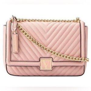 Victoria’s Secret Pink Gold Quilted Crossbody Bag (never worn)